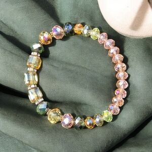Multicolor Crystal Beaded Bracelet